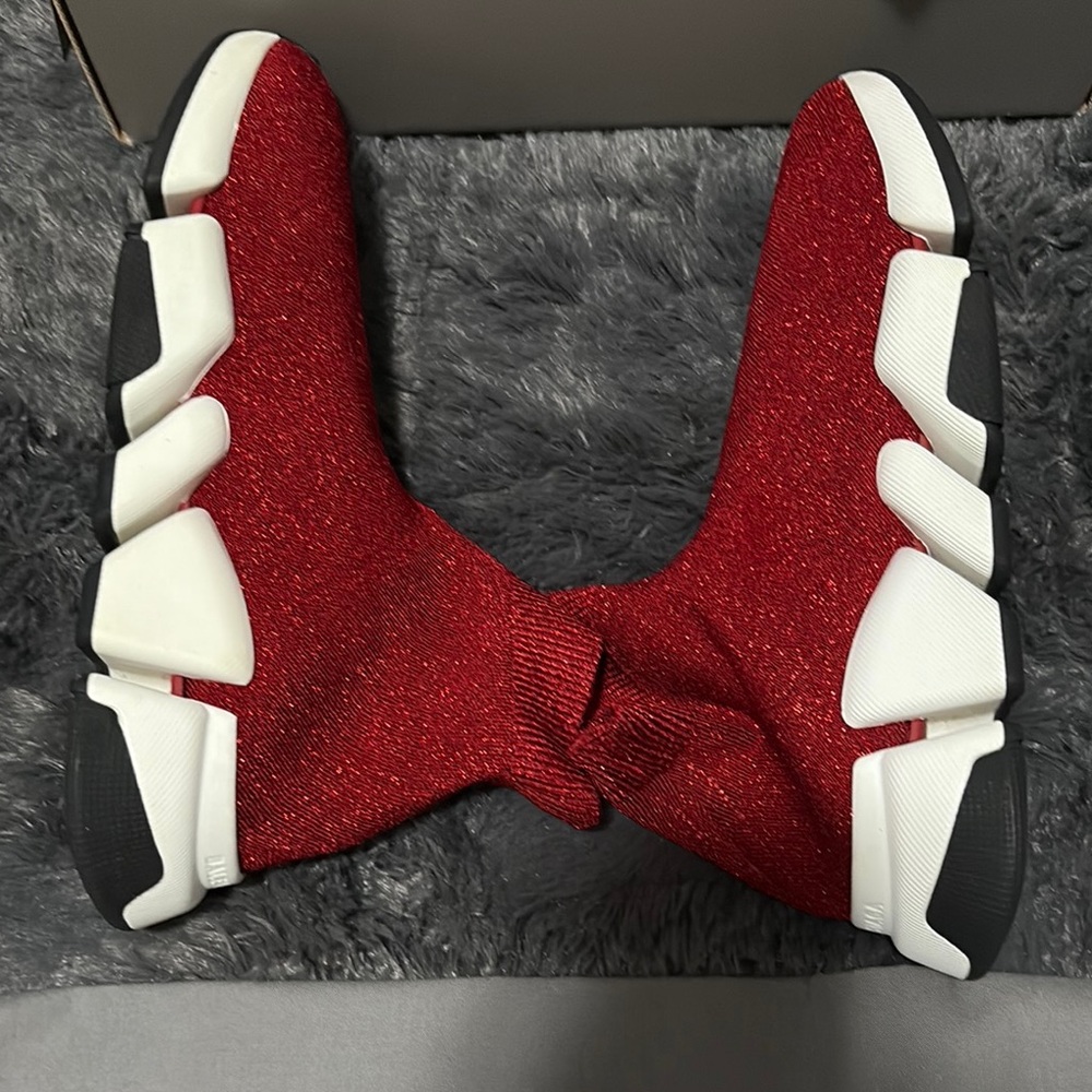Balenciaga Red Knit Sneakers - Picture 5 of 6